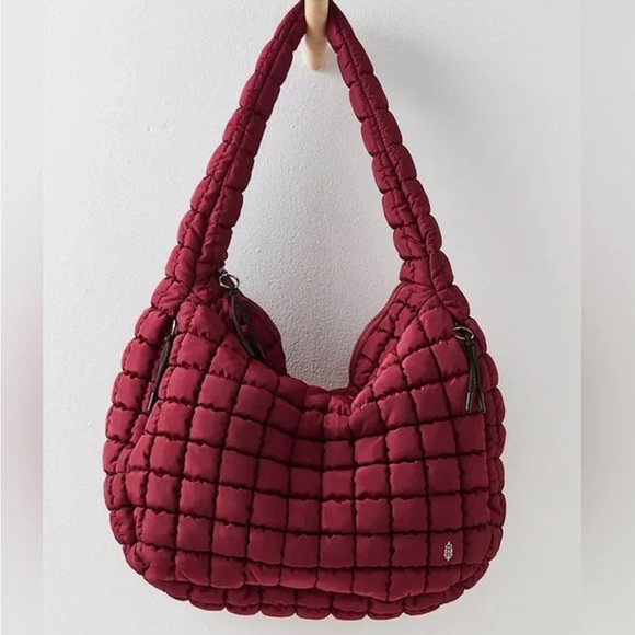 Free People Quilted Carryall in MULBERRY - Picture 3 of 6